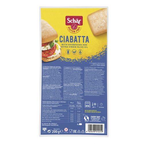 Schär gluténmentes ciabatta zsemle elösütőtt 4x50g 200 g