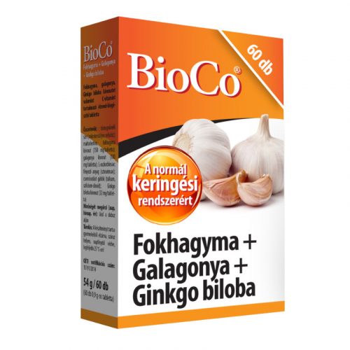 Bioco fokhagyma+galagonya+gingko biloba tabletta 60 db