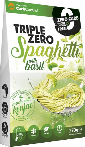 Forpro zero kalóriás tészta - spaghetti bazsalikommal cukor/zsír/laktóz/glutén/szójamentes 270 g