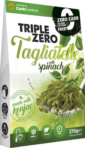 Forpro zero kalóriás tészta - spenóttal tagliatelle cukor/zsír/laktóz/glutén/szójamentes 270 g