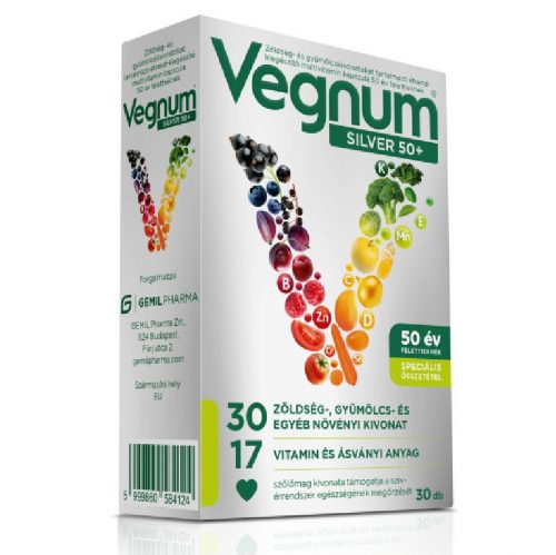 Vegnum silver 50+ étrendkiegészítő multivitamin kapszula 30 db