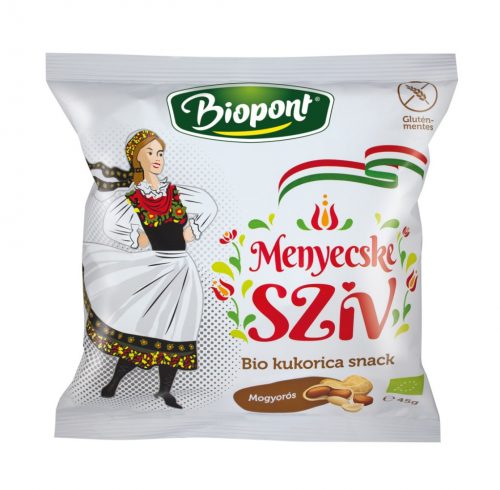 Biopont bio kukorica snack menyecske szív mogyorós ízesítéssel 45 g