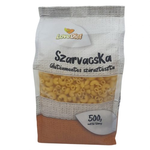 Lovediet gluténmentes száraztészta szarvacska 500 g