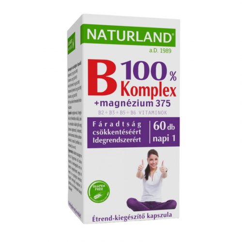 Naturland b 100% komplex+magnézium 375 kapszula 60 db