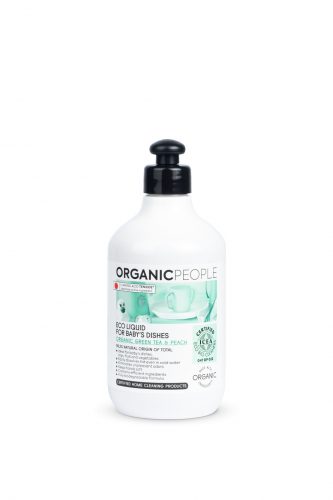 Organic People mosogatószer babaedényekhez bio zöld teával és barackkal 500 ml