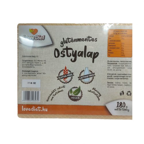 Lovediet gluténmentes ostyalap 180 g