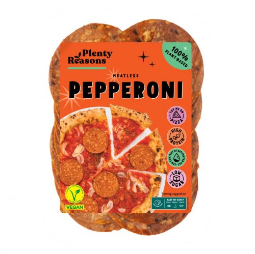 Plenty Reasons vegán pepperoni szalámi ízű szeletelt termék 100 g