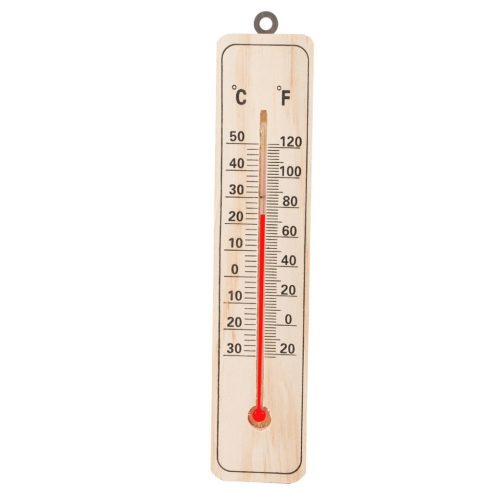  Háztartási hőmérő, fa, külső, belső