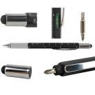 Többfunkciós toll, multifunkciós toll, szerszám toll (6 az 1-ben) - fekete