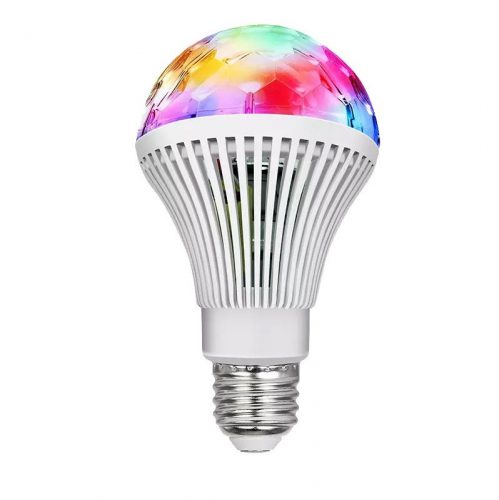 RGB LED izzó forgó e27 diszkólabda